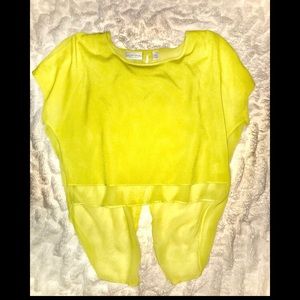 Neon Yellow High-low crop Top